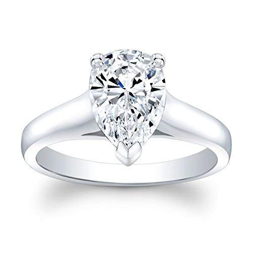 Women's Pear Brilliant White Sapphire Engagement r...
